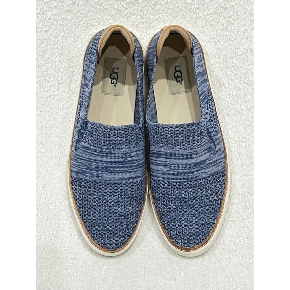 UGG Sammy Navy Heather Knit Slip On Sneakers Size 9